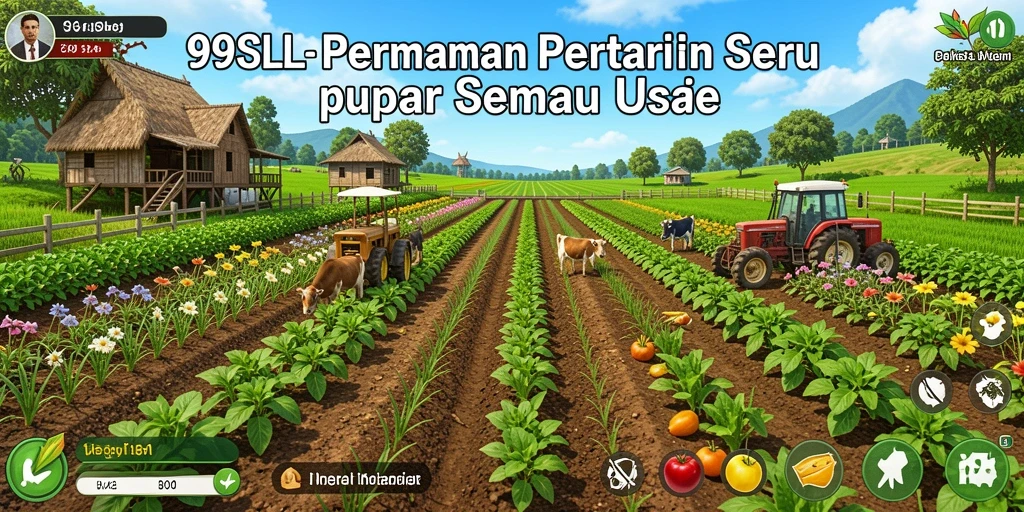 Tampilan gameplay 99SLL dengan aktivitas bertani yang seru.