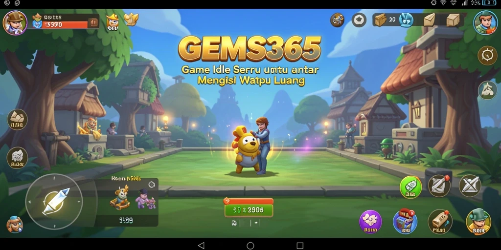 Tampilan gameplay GEMS365 menampilkan pengumpulan permata yang seru.