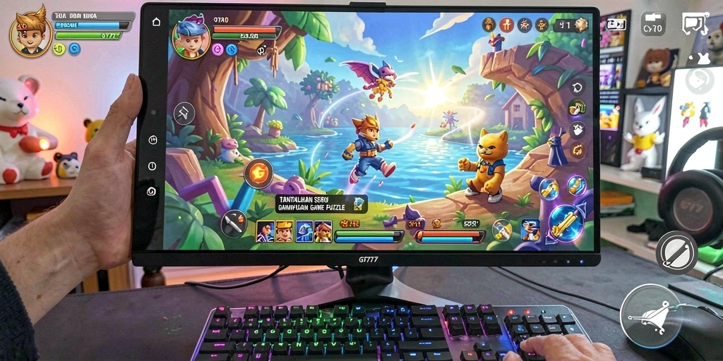 Screenshot gameplay menampilkan tantangan seru dalam GT777.