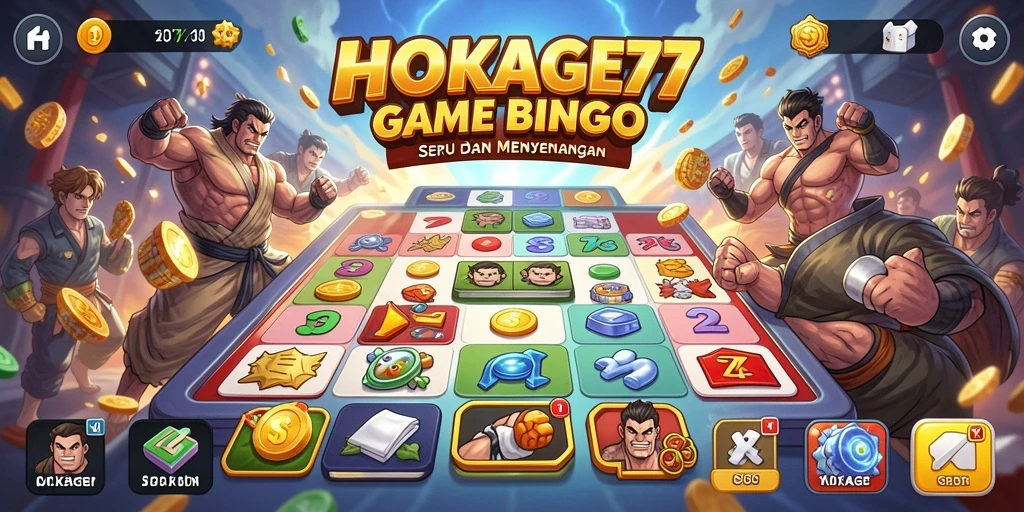 Tampilan gameplay HOKAGE77 dengan suasana Bingo yang seru.