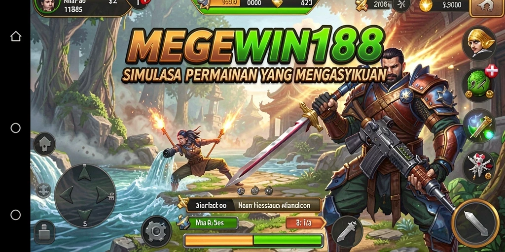 Tampilan gameplay MEGEWIN188 dengan elemen simulasi yang mendalam.
