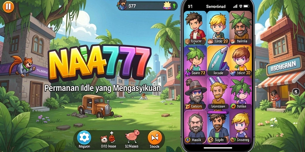 Screenshot gameplay NA777 menampilkan momen santai dalam permainan Idle.