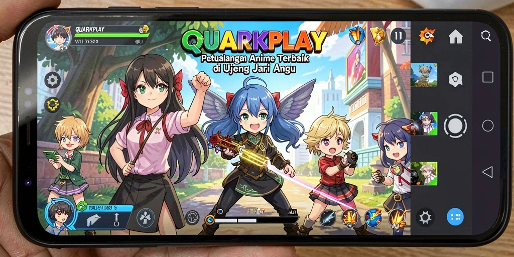Tangkapan layar menampilkan aksi seru dalam petualangan anime.