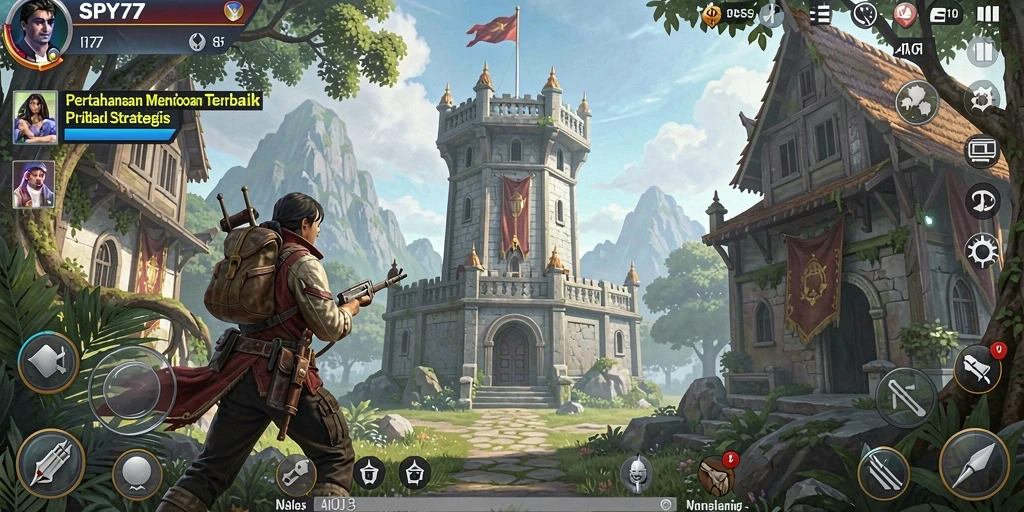 Screenshot gameplay <strong>SPY77</strong> menampilkan strategi Tower Defense yang mendebarkan.